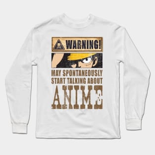 'Warning May Spontaneously Talk About Anime' Japanese Long Sleeve T-Shirt